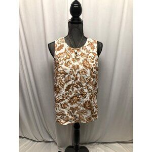 Sonoma Brown Floral Top Womens Size Small Sleeveless Lightweight Boho Comfy NEW